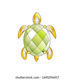 turtle Line art Icon vector illustration brooch or pendant jewelry drawing design  eps10
