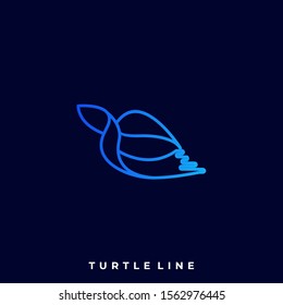 Turtle Line Art Illustration Vector Design Template. Suitable for Creative Industry, Multimedia, entertainment, Educations, Shop, and any related business