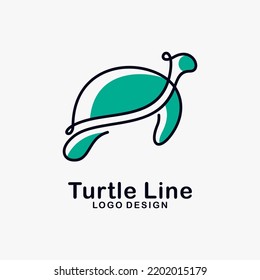 Turtle Line Art Logo Design