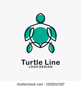 Turtle Line Art Logo Design