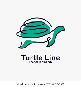 Turtle Line Art Logo Design