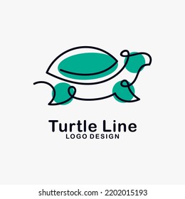 Turtle Line Art Logo Design