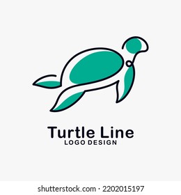 Turtle Line Art Logo Design