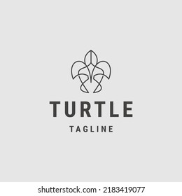 Turtle Line Art Logo Icon Design Template Flat Vector