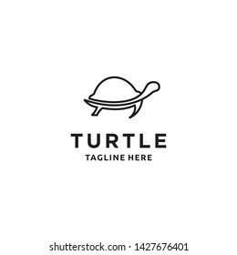 Turtle line art minimalist logo design