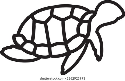 Turtle line art vector illustration 