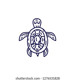Turtle line icon. Hand drawn vector illustration. Seafood concept