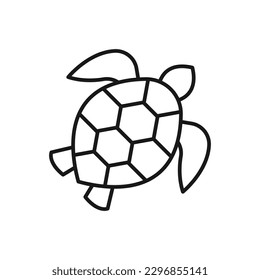 Icono de la línea de tortuga en fondo blanco. Eps 10.