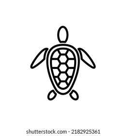 Turtle line icon, outline vector sign, linear style pictogram isolated on white. Symbol, logo illustration. Editable stroke