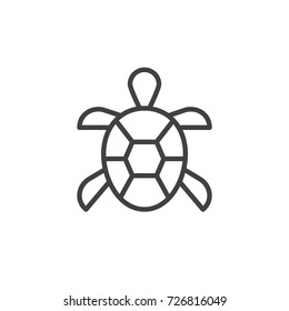 Turtle line icon, outline vector sign, linear style pictogram isolated on white. Symbol, logo illustration. Editable stroke