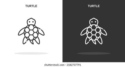 turtle line icon. Simple outline style.turtle linear sign. Vector illustration isolated on white background. Editable stroke EPS 10