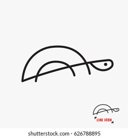 Turtle line icon vector