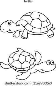 turtle line icon vector. turtle sign. isolated contour symbol black illustration