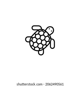 Turtle Line Icon, Vector Template