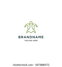 Turtle line logo design template
