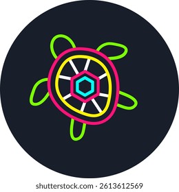 Turtle Line Multi Colour Circle