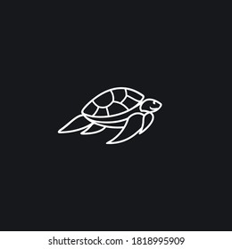 turtle line outline monoline art icon	