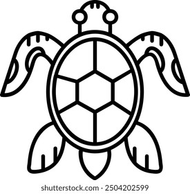 Turtle Line vector Icon Design