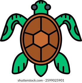 Turtle Line vector Icon Design
