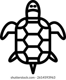 Turtle Line Vector Icon Design