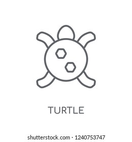 Turtle linear icon. Modern outline Turtle logo concept on white background from animals collection. Suitable for use on web apps, mobile apps and print media.