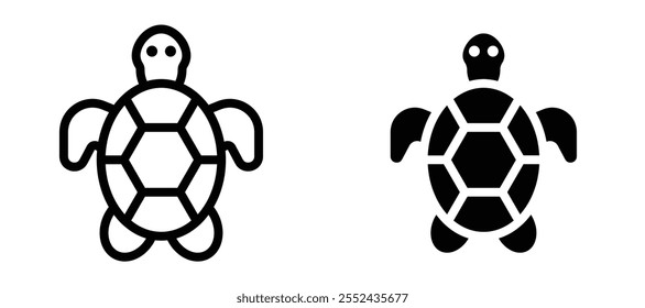 Turtle liner icon vector set.