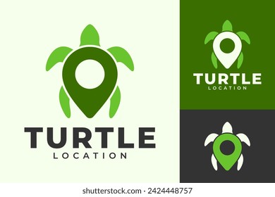 Turtle Location Sea Spot Logo Design