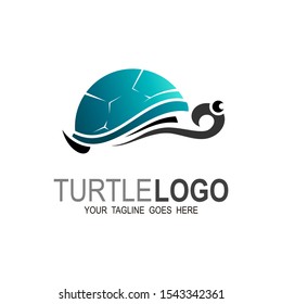 Turtle Logo abstract design vector, Vector of a turtle design on white background, Wild Animals. Reptile. Easy editable layered vector illustration.