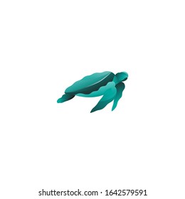 Turtle Logo abstract design vector and green turtle logo mascot