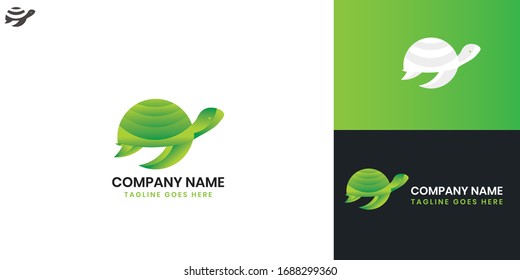 Turtle Logo - All elements on this template are editable with vector software