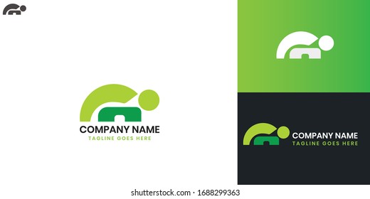 Turtle Logo - All elements on this template are editable with vector software