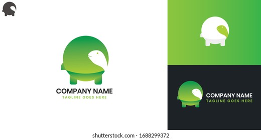 Turtle Logo - All elements on this template are editable with vector software