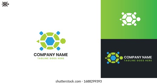 Turtle Logo - All elements on this template are editable with vector software