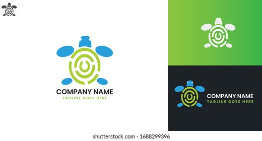 Turtle Logo - All elements on this template are editable with vector software