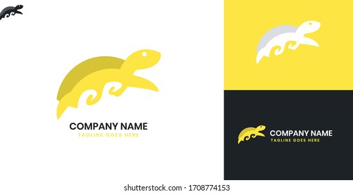 Turtle Logo - All elements on this template are editable with vector software