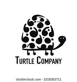Turtle logo, black silhouette for your design