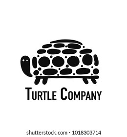 Turtle logo, black silhouette for your design