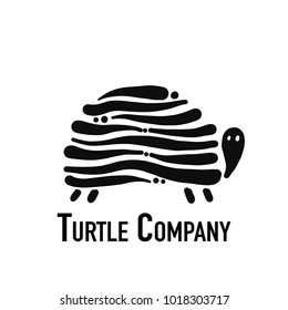Turtle logo, black silhouette for your design