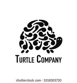 Turtle logo, black silhouette for your design