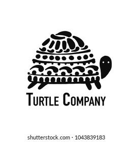 Turtle logo, black silhouette for your design