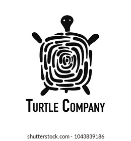 Turtle logo, black silhouette for your design