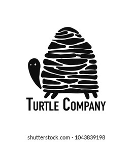 Turtle logo, black silhouette for your design