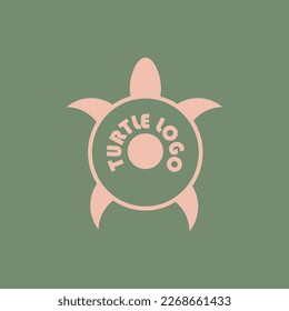 Schildkrötenlogo mit kreisförmigem Symbol zur Illustration für Logo, Symbol, Vektorgrafik