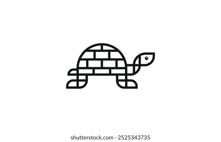 Turtle logo for construction. Rock hard turtle logo