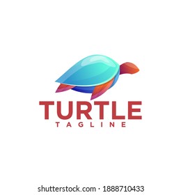 Turtle logo, creative design vector template