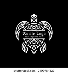 turtle logo design with a batik theme combined with writing