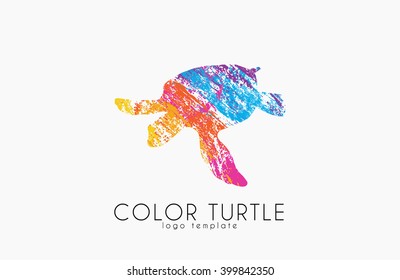 turtle logo design. Color turtle. Creative logo