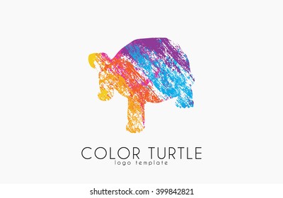 turtle logo design. Color turtle. Creative logo