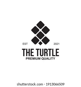 Turtle logo design formed by rhombus shape icon vector template