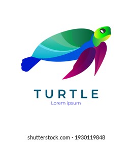 turtle of logo design with gradient color. vector illustration
